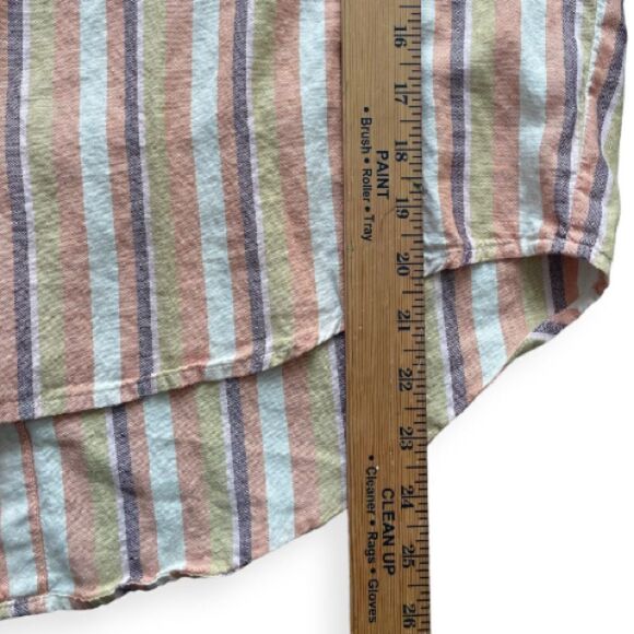 Madewell Courier Button-Back Shirt in Rainbow Stripe size M 000105 - Picture 7 of 8